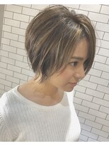 ルーナヘアー(LUNA hair)&nbsp;『京都 山科 ルーナ』ハイライト×丸みショート【草木真一郎】