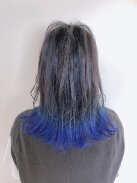 アナザヘアー なんば 高島屋前店(ANAZA hair) こなれミディのブルーバレイヤージュ♪
