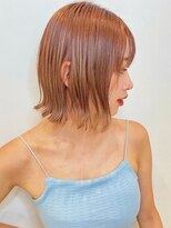 トルネード(TORNADO) オレンジ シルキーベージュ 外ハネパーマ 切りっぱなしボブ t827