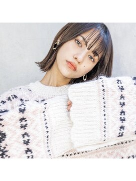 レゴ(REGO) #前髪パーマグレーベージュ黒髪レイヤーロング