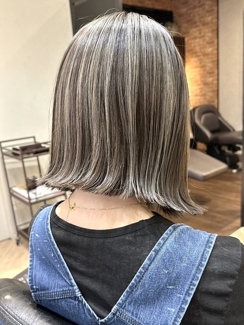 白髪ぼかしハイライト/3Dハイライト/脱白髪染めカラー