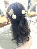 ハーフアップヘアセット