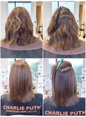 髪質改善ストレート×ミディアムシャギー