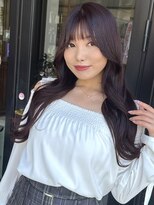 ヘア ショップキャリー&nbsp;ラベンダーカラーが似合うサラサラロングレイヤー