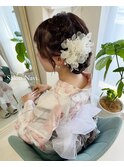浴衣ヘアセット/浴衣ヘア/シニヨン/サイドシニヨン