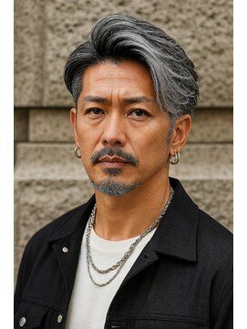 バース 梅田中崎町店(BIRTH) 50代40代白髪ぼかしシルバーメッシュバレイヤージュ