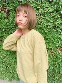 大人ボブ◎短め前髪◎小顔パールベージュ髪質改善20代~50代