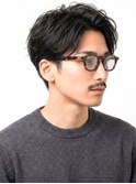 波巻きパーマ/センターパート/ニュアンスパーマ/メンズマッシュ