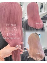 Mel 表参道 ケアブリーチ/ダブルカラー/ハイトーン【2月下旬 NEW OPEN（予定）】&nbsp;ミルキーピンクブリーチ2.3回ハイトーン色落ちも可愛い♪