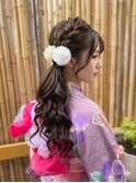 サイド編みおろしヘア