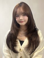 スイート ヘアデザイン(Suite HAIR DESIGN)&nbsp;小顔ハッシュカットブリーチなしカラー顔周りレイヤーロング