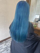 ヘアーサロン 6(hair salon) #水色ヘアカラー #水色カラー #酸STP履歴 #セルフカラー残留有