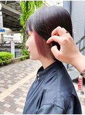 インナーカラーピンクベージュマチルダボブタッセルボブおかっぱ