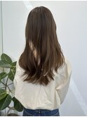 ブリーチなしダブルカラーオリーブベージュ/ロングヘア/顔周り