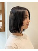 Beforeあり/パツっとボブ/ステップバング/ブルーブラック