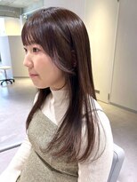 アム(amu)&nbsp;ツヤツヤロング顔まわりレイヤー×まろやかベージュ