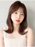 こなれミディ前髪艶感アンブレラカラー小顔カットくびれヘア
