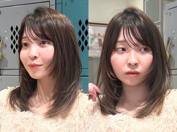 ビュートリアム 梅田(BEAUTRIUM)の写真/≪小顔にみせる顔周りカット≫あなたの雰囲気に合わせてカットしてくれる☆横顔もキレイにかわいく♪