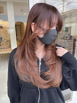 ブルー(BLUE) ワンホン内巻きロングレイヤー