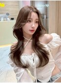韓国ヘア レイヤーカット ブリーチなしカラー 前髪 髪質改善