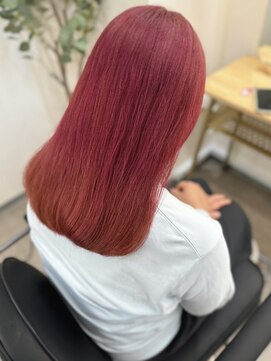 ビオルネ 浦安店(VIE.ORNER) ブリーチ1回チェリーレッド艶髪ストレート