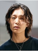 名古屋栄波巻きパーマメンズパーマセンターパートウルフ