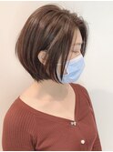 大人かわいいセンターパートショートボブ/ハンサムショート