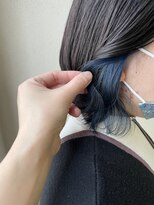 オウルヘアー(Owl hair)&nbsp;ブルーのイヤリングカラー＆アッシュブラウン