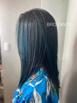 ブロカント ラックスビー 立川北口店(BROCANTE LUXBE) ハイライト 青髪 blue ケアブリーチ 韓国 セミディ
