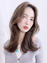 アイティーバイアルバム 八王子店(IT by ALBUM) アッシュグレーワンホンヘア_チェリーブラウンフェミニン_9186