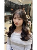 韓国風パーマ/コテ巻きパーマ/ミディアムパーマ