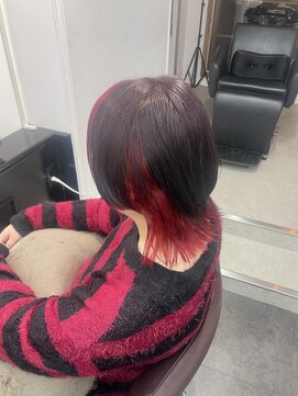 アオ(AO。) ポイントカラー/ウルフカット/レッドカラー