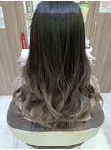 ブリーチなし グラデーションカラー グレージュ 透明感