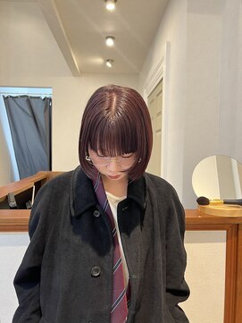 ケシキ大名(keshiki) 顔周りレイヤーボブ/ラベンダーピンク/簡単スタイリング