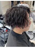 ミディアム緩波巻き#ミディアムヘア#波巻きパーマ