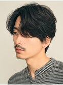 フェザーパーマ韓国ヘア黒髪fifth毛流れメンズセンターパート