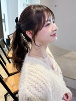 アイティーバイアルバム 藤沢店(IT by ALBUM)&nbsp;ロングおくれ毛前髪カット暗めカラーオリーブベージュ_F0911