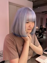 ダズリングディア(Dazzling Deer)&nbsp;水色／ボブ／青／裾カラー／ハイトーン／デザインカラー