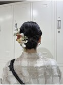 ブライダルフォト×シニヨンアレンジ