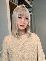 エルム 原宿 表参道(yelm)&nbsp;ホワイトブロンド×ボブ/ケアブリーチ/髪質改善/トリートメント