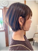 くびれショート/ショートボブ/白髪ぼかしハイライト