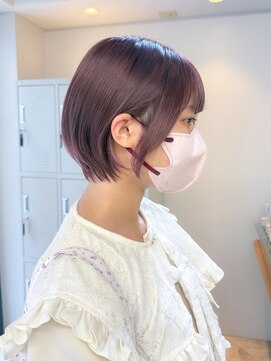 フラム 渋谷(flamme) ◯ショートボブ×ピンクベージュ