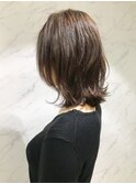 セミウエット×外ハネ無造作ボブ【表参道青山原宿】