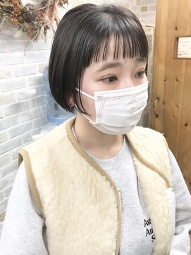 コス(kos) 大人可愛い/ココアベージュ/グレージュカラー/ボブウルフ/黒髪