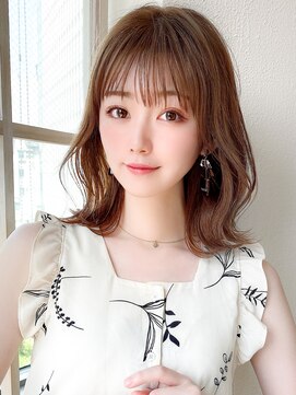 ラルユー 金山(LallYou) 大人っぽシースルーバング/20代/30代/ミディアム/ベージュカラー