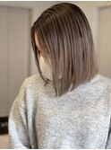 NOスタイリングでオシャレ！ボブヘアミディアムとバレイヤージュ