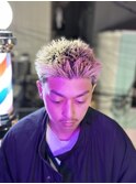 コンマヘアツイストパーママッシュウルフツーブロックブリーチ