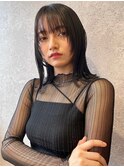 三軒茶屋_レディース_ミディアム_ブラック_ボブ_ウェット_オイル