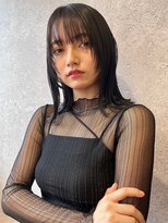 アース 三軒茶屋店(HAIR&MAKE EARTH) 三軒茶屋_レディース_ミディアム_ブラック_ボブ_ウェット_オイル