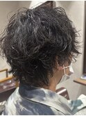 束感ショート×艶感パーマ